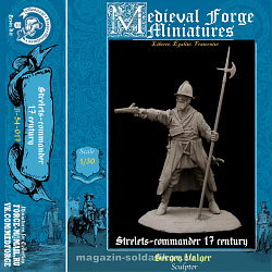 Сборная миниатюра из смолы Strelets-commander, 17 th, 54 mm Medieval Forge Miniatures