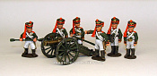 Сборная миниатюра из металла Армейская пешая артиллерия 1812 г., Россия, 28 мм STP-miniatures - фото