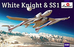 Сборная модель из пластика White Knight & SS1 экспериментальный самолет Amodel (1/72) (72201) (72201)