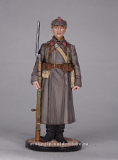 Миниатюра в росписи Красноармеец РККА в зимней походной форме. 1941 г. СССР, 1:32, Сибирский партизан - фото