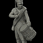 Сборная миниатюра из смолы Барабанщик гренадерских полков. Россия 1812 год, 54 мм, HIMINI