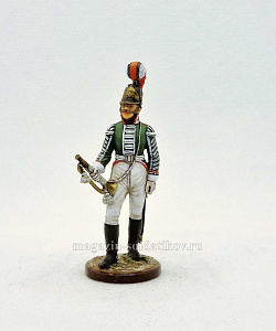 Миниатюра из олова Штаб-трубач Московского драгунского полка, 1803-06 гг, 54 мм, Студия Большой полк