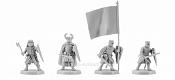 Сборная миниатюра из смолы Крестоносцы, набор №1, 4 фигуры, 28 мм, V&V miniatures - фото