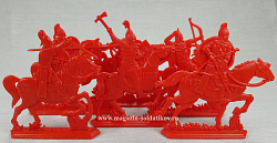 Солдатики из пластика Русские витязи. Старшая дружина (6 шт, в коробке, цвет-красный) Воины и битвы