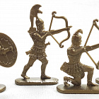 Солдатики из пластика Воины древней Эллады, набор №2 (12 шт, темная бронза) 52 мм, Солдатики ЛАД