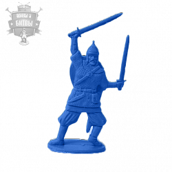 Солдатики из пластика Обоерукий мечник (синий), Воины и битвы