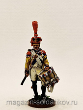 Миниатюра из олова Барабанщик Гренадерской роты 67-го лин. полка.1810-12 гг, 54 мм, Студия Большой полк - фото
