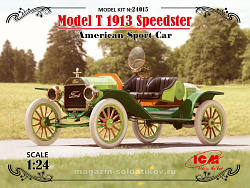 Сборная модель из пластика Model T 1913 «Спидстер», Американский спортивный автомобиль, 1:24, ICM