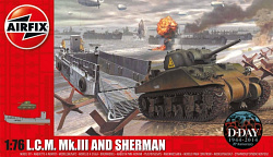 Сборная модель из пластика А Десантный катер LCM MK 111 и Шерман (1:76) Airfix (3301) (3301)