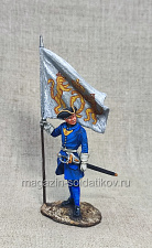 Шведский офицер со знаменем 1709 г., 54 мм, Студия Большой полк - фото