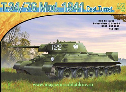 Сборная модель из пластика Д Танк T-34/76 Mod.1941 Cast Turret (1/72) Dragon