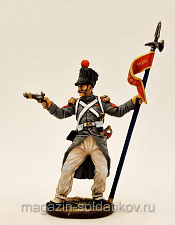 Миниатюра из олова Старший сержант, 2-ой орлоносец линейного полка, 1812-15 г., Студия Большой полк - фото