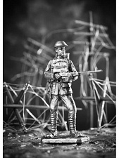 Миниатюра из олова 793 РТ Солдат американского экспедиционного корпуса с автомат-ой винтовкой Браунинга 54 мм, Ратник - фото