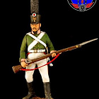 Сборная миниатюра из металла Рядовой пехотного полка 1805 г, 1:30, Оловянный парад