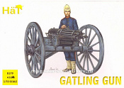 Солдатики из пластика Gatling Gun and Crew (1:72), Hat - фото