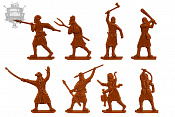 Солдатики из пластика Крестьяне и разбойники (8 шт, медный), 54 мм Воины и битвы - фото