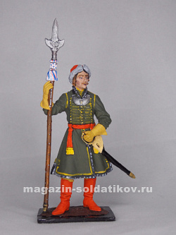 Миниатюра в росписи Обер-офицер Преображенского полка, 1698-1702 гг. Россия, 1:32, Сибирский партизан (СП096) (СП096)