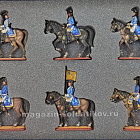 Миниатюра в росписи Шведская кавалерия на параде, Армия Карла XII, XVIII век, 1:32