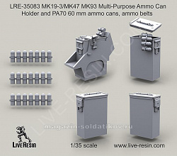Аксессуары из смолы Многоцелевой ящик для боеприпасов MK19-3/MK47, 1:35, Live Resin