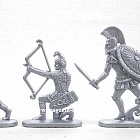 Солдатики из пластика Воины древней Эллады, набор №2 (12 шт, серебряный) 52 мм, Солдатики ЛАД