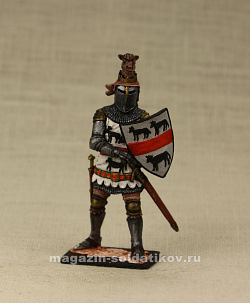 Миниатюра в росписи Сэр Хью Калвли, Англия XIV век, 54 мм (МС0847.08.07.54) (МС0847.08.07.54)
