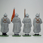 Солдатики из металла окрашенные Красноармейцы, набор из 4 шт в цвете, Иван и Ко