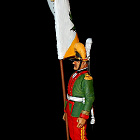 Сборная миниатюра из металла Подпрапорщик пехотных полков в армии князя Потёмкина с 1786 по 1796 г, 1:30, Оловянный парад