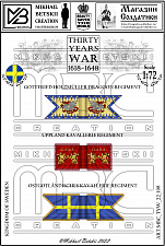 Знамена, 22 мм, Тридцатилетняя война (1618-1648), Швеция, Кавалерия - фото