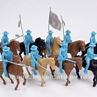 Солдатики из пластика Mexican Round Hat Cavalry plus 12 horses (light blue), 1:32 ClassicToySoldiers