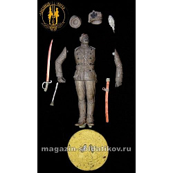 Сборная миниатюра из металла Рядовой гусарского полка 1907-1914, 1:30, Оловянный парад