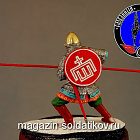 Сборная миниатюра из металла Русский копейщик 1242 г, 1:30, Оловянный парад