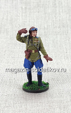 Командир эскадрильи 178-го гвард. авиац. полка капитан Кирилл Евстигнеев 1945 г., 54 мм - фото