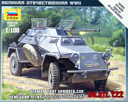 Сборная модель из пластика Немецкий бронеавтомобиль Sd.Kfz 222 (1/100) Звезда