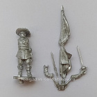 Сборная миниатюра из металла Знаменосец, 28 мм, Аванпост