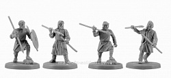Сборная миниатюра из смолы Русь, набор №6, 4 фигуры, 28 мм, V&V miniatures