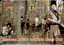 Фигурка из пластика Американские ополченцы в зимней форме, 1812 г. (1/72) Strelets (М098) (М098)