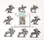 Солдатики из пластика Сарацины, конные стрелки (8 шт., антрацит) 1:32, Уфимский солдатик - фото