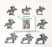 Солдатики из пластика Сарацины, конные стрелки (8 шт., антрацит) 1:32, Уфимский солдатик - фото