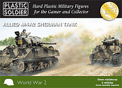 Сборная модель из пластика Sherman M4A2 Tank, 15 мм Plastic Soldiers - фото