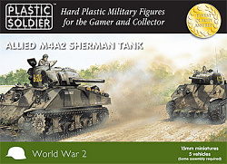 Сборная модель из пластика Sherman M4A2 Tank, 15 мм Plastic Soldiers (WW2V15006) (WW2V15006)