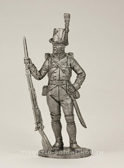 Миниатюра из олова Рядовой пехотного полка Адлеркройца. Швеция, 1809 г.,54 мм EK Castings