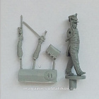 Сборная миниатюра из смолы Обер-офицер мушкетёрского полка, идущий, 28 мм, Аванпост