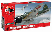 Сборная модель из пластика А Самолет MITSUBISHI ZERO (1/72) Airfix - фото