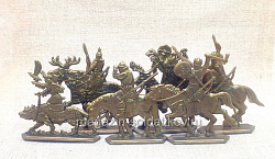 Князь Асыка и его люди (6 шт., пластик, бронза), 54 мм, Воины и битвы