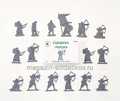 Солдатики из пластика Сарацины, стрелки (16 шт., серый) 1:32, Уфимский солдатик - фото