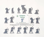 Солдатики из пластика Сарацины, стрелки (16 шт., серый) 1:32, Уфимский солдатик - фото