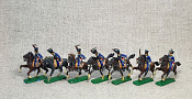 Солдатики из пластика в росписи Французские гусары 1805-15 - набор 7 шт., Italeri - фото