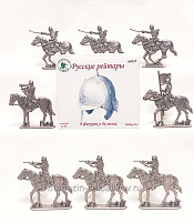 Солдатик из пластика Русские рейтары №2 (8 фигурок, серебристый) 1:32, Уфимский солдатик - фото