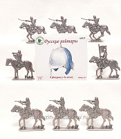 Солдатик из пластика Русские рейтары №2 (8 фигурок, серебристый) 1:32, Уфимский солдатик - фото