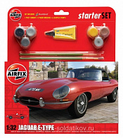 Сборная модель из пластика А Автомобиль E-TYPE JAGUAR (1:32) Airfix - фото
